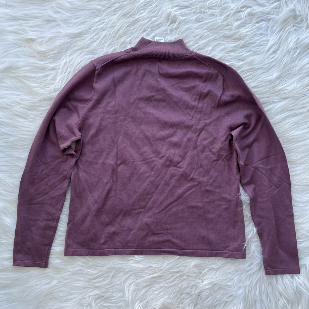 Pendleton Mauve Mock Turtleneck Silk Sweater Top - image 6